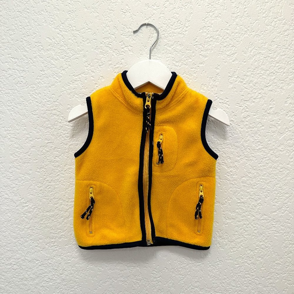 Vintage 90s Teass Sportswear Yellow Utility Fleece Vest 12M